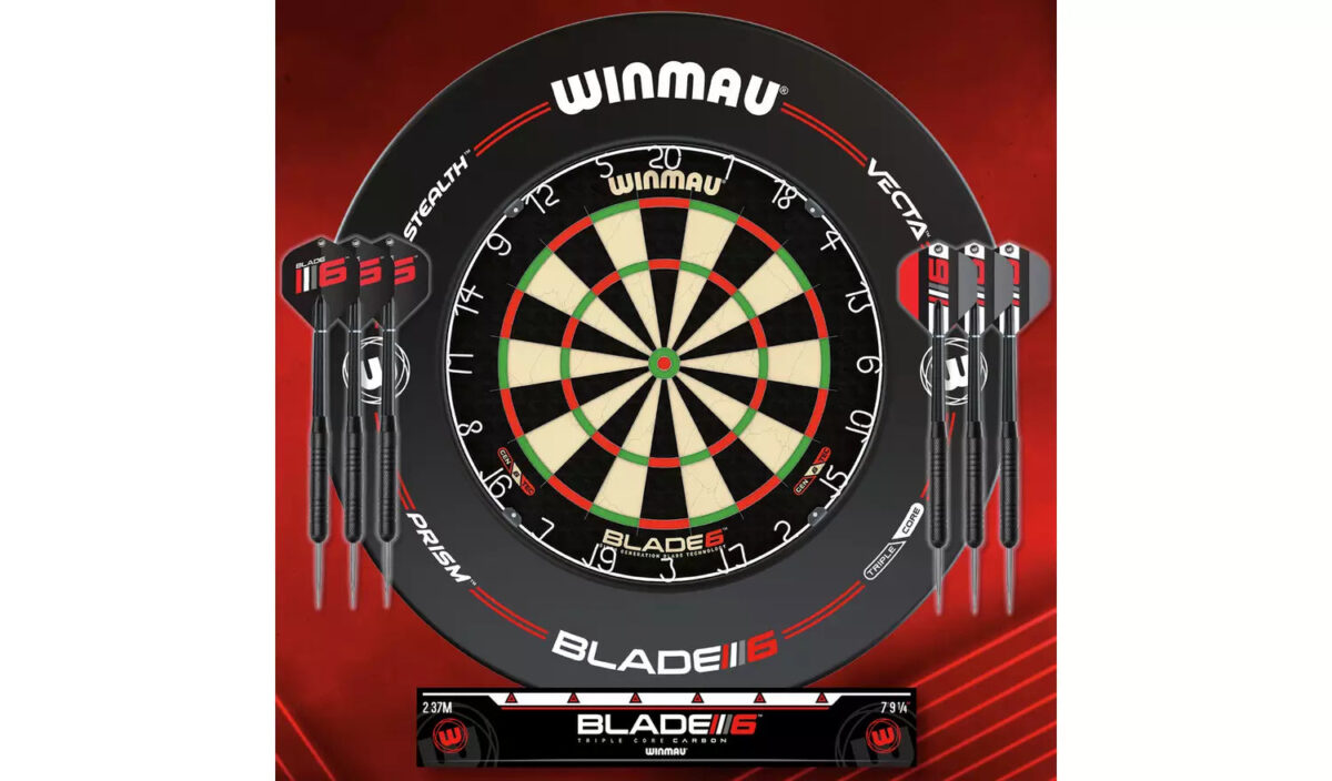 Winmau Blade 6 Professional Dartboard Surround and Darts Set