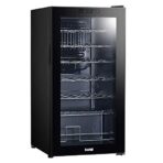 Baridi 28 Bottle Wine Cooler Fridge with Digital Touch Screen Controls & LED Light, Black - DH10