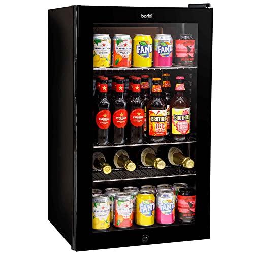 Baridi 85L Under Counter Drinks/Beer & Wine Cooler Fridge with Light, Black - DH13