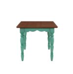 Dining Table Made With Solid Wood Frame, Teal