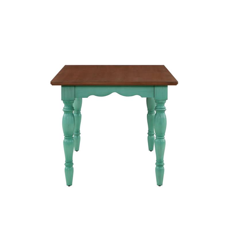 Dining Table Made With Solid Wood Frame, Teal