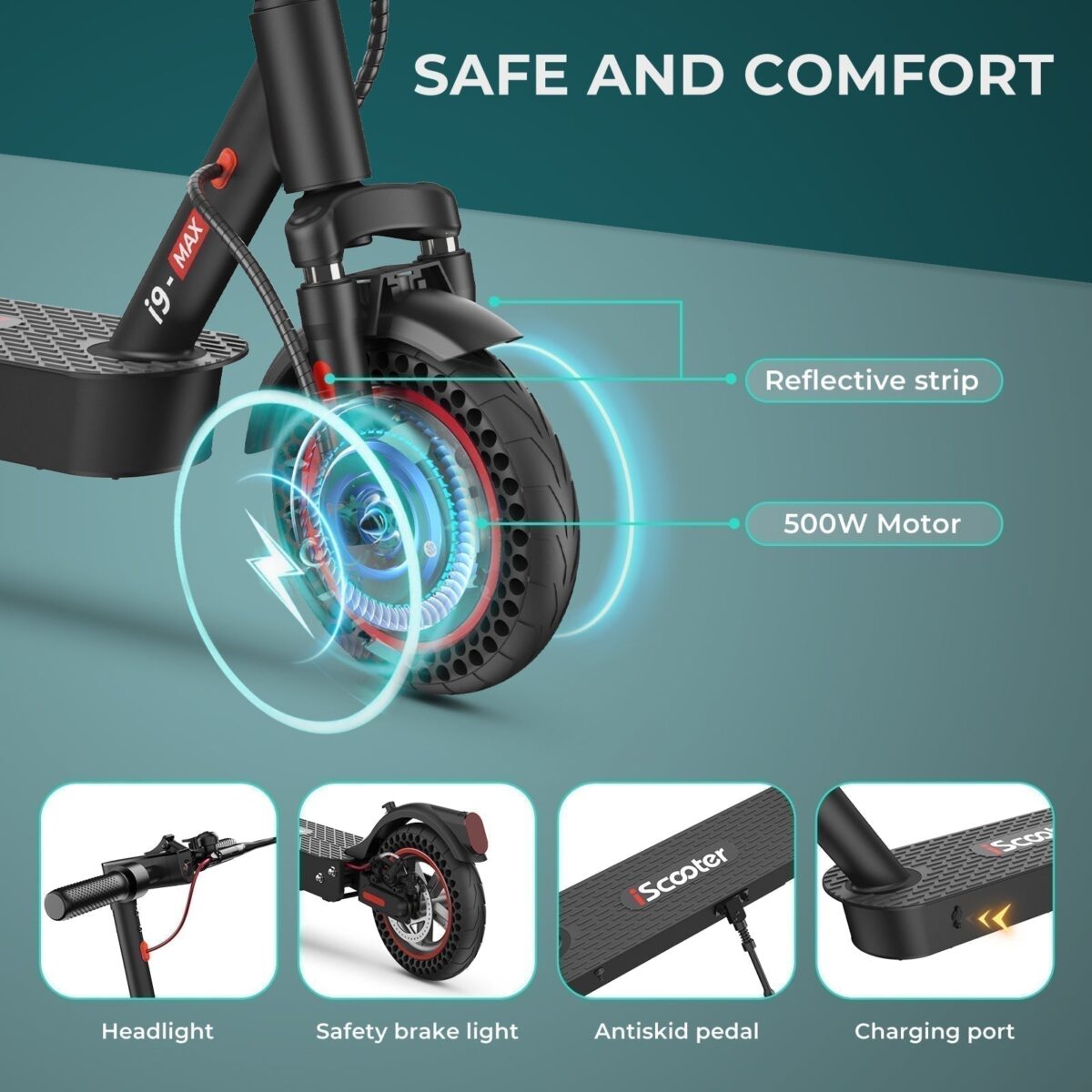 iScooter i9Max 500W Commuting Electric Scooter (New)