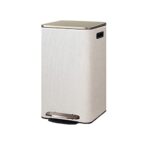 GBEVAUEIO 21L Recycling Bin, Stainless Steel, Foot-operated, Beige. (New)