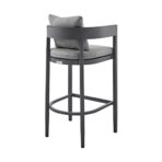 Armen Living Argiope 26" Patio Counter Chair with Gray Cushions (New)