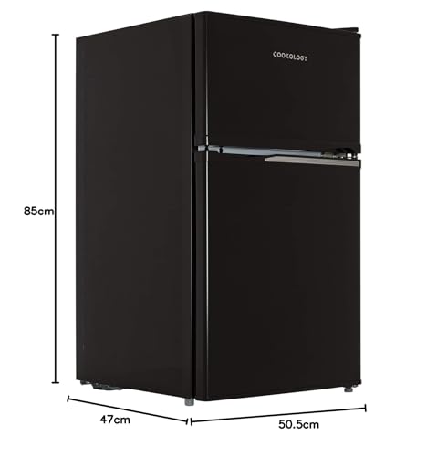 Cookology UCFF87 47cm Undercounter Fridge Freezer, 87L, Adjustable Temp, Black (New)