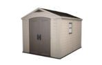 Keter Factor Outdoor Garden Storage Shed, Beige, 8 x 11 ft, 17197917 (New)