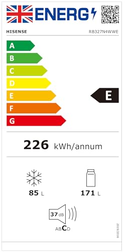 Hisense RB327N4WWE 55cm Fridge Freezer, 251L, No Frost, Water Dispenser (New)