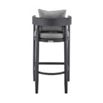 Armen Living Argiope 26" Patio Counter Chair with Gray Cushions (New)