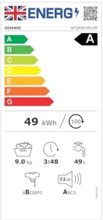 Hisense 9KG Front Load Washing Machine, 1400 RPM, A Rated (New)