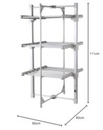 GlamHaus Electric Heated Clothes Airer, 3-Tier, Aluminium, 220W. (New)