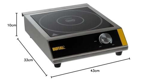 Buffalo 3kW Induction Hob, 26 Power Settings, Energy-Saving, Black Ceramic Glass (New)