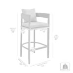 Armen Living Argiope 26" Patio Counter Chair with Gray Cushions (New)