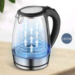 1.7L Electric Kettle: BPA-Free, Glass Boiler, Auto Shut-Off, LED Light (New)