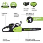 Greenworks 80V 18" Brushless Cordless Chainsaw, 2.0Ah Battery, Rapid Charger. (New)