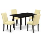 East West Furniture Norfolk 5-Piece Dinette Set: Rectangle Table, 4 Chairs (New)