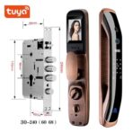 GUHKPFIX Tuya Smart Door Lock, Camera, Fingerprint, Password, IC Card, APP Unlock, Gold. (New)