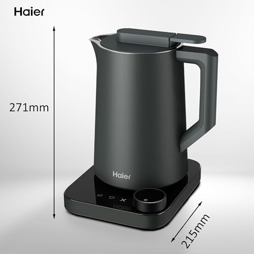 Haier Series 7 Smart Kettle, 1.3L, Temperature Control, LCD, 6 Programs, 3000W, Grey. (New)