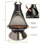 Cuisinart COH-600 Propane Chimenea Fire Pit, Patio Heater, Safety Switch, Lava Rocks (New)