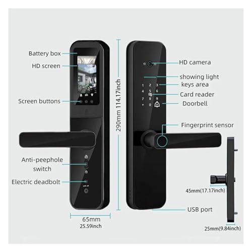 diacyxwf Tuya WiFi Smart Door Lock w/ Biometric Fingerprint (New)