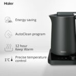 Haier Series 7 Smart Kettle, 1.3L, Temperature Control, LCD, 6 Programs, 3000W, Grey. (New)