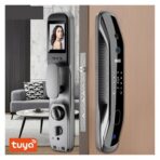 GUHKPFIX Tuya Smart Door Lock, Camera, Fingerprint, Password, IC Card, APP Unlock, Gold. (New)