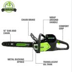 Greenworks 80V 16" Brushless Cordless Chainsaw, 2.0Ah Battery, Charger. (New)