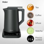 Haier Series 7 Smart Kettle, 1.3L, Temperature Control, LCD, 6 Programs, 3000W, Grey. (New)