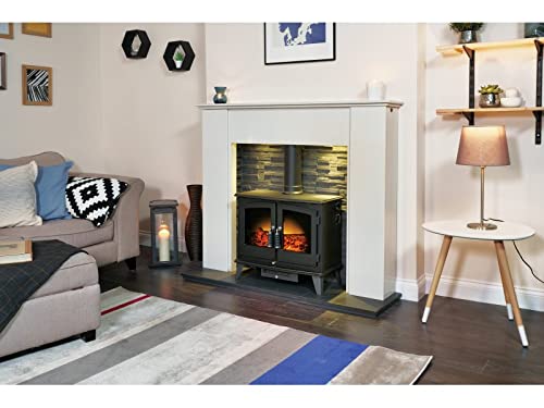 Adam Woodhouse Electric Stove in Black with Angled Stove Pipe (New)