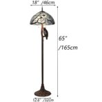 Bieye L50882 Tiffany Floor Lamp: Ravens, Full Moon, 4-Light, 65" Tall. (New)