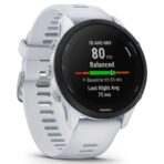 Garmin Forerunner 255, GPS Running Smartwatch, Music, 14-day Battery, White. (New)