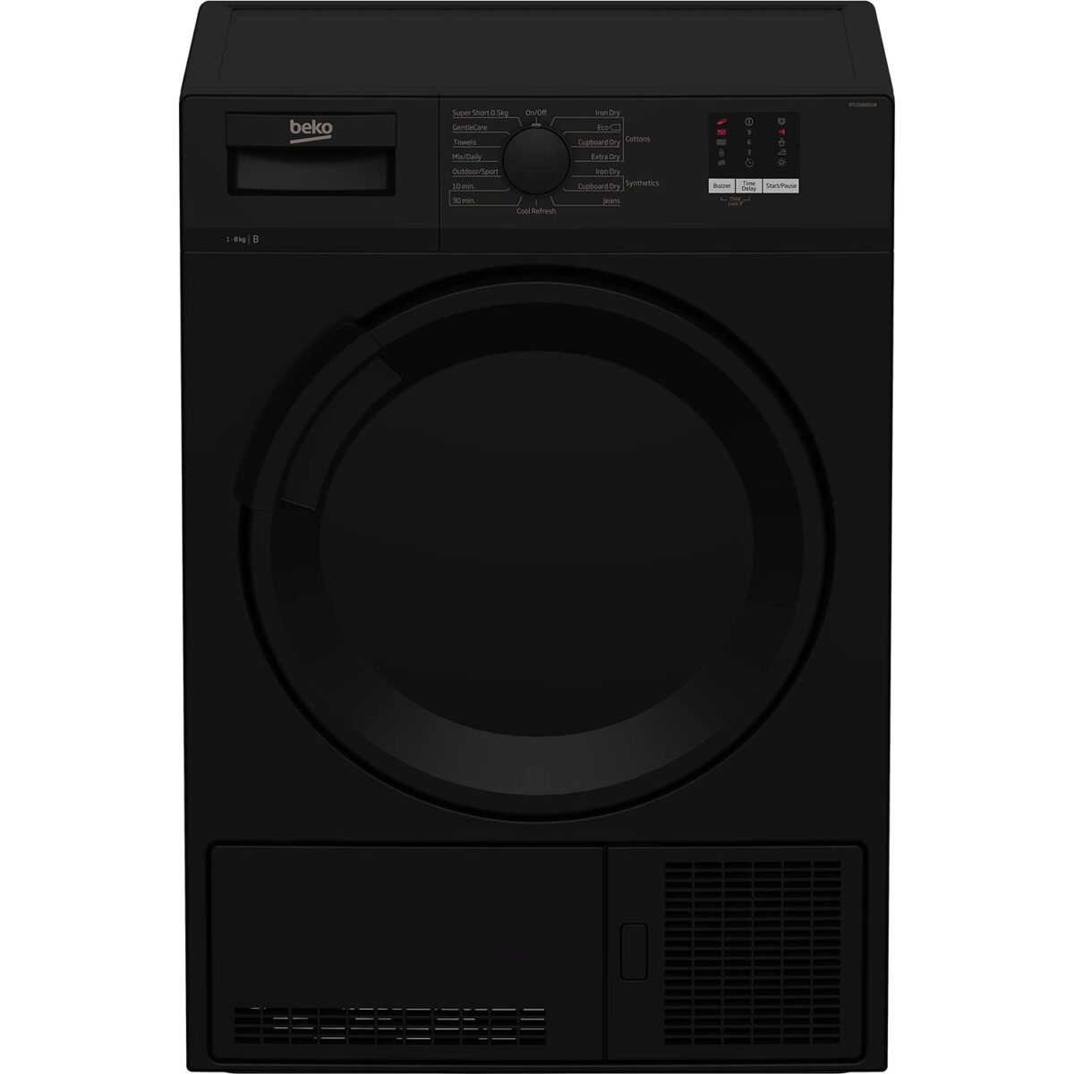 Beko DTLCE80051B Freestanding 8kg Condenser Tumble Dryer - Black (New)