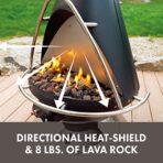 Cuisinart COH-600 Propane Chimenea Fire Pit, Patio Heater, Safety Switch, Lava Rocks (New)