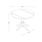 East West Furniture 5-Piece Dining Set: Round Dropleaf Table, 4 Chairs (New)