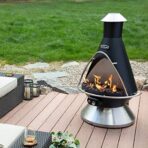 Cuisinart COH-600 Propane Chimenea Fire Pit, Patio Heater, Safety Switch, Lava Rocks (New)