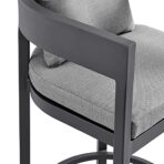 Armen Living Argiope 26" Patio Counter Chair with Gray Cushions (New)