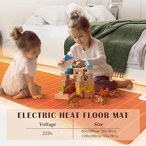 Electric Heated Floor Mat: Adjustable Temp, Waterproof Space Heater (New)