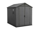 Keter Darwin 6x8 Outdoor Shed: Double Doors, Wood Look, Fade-Free, 15-Year Warranty (New)