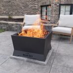 Blue Sky Outdoor Living Square Mammoth Smokeless Patio Fire Pit, Lift-Out Ash Catch, Black (New)