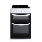 Haden Electric Cooker 60cm, 90L Double Oven, 4-Zone Ceramic Hob, White. (New)