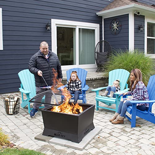 Blue Sky Outdoor Living Square Mammoth Smokeless Patio Fire Pit, Lift-Out Ash Catch, Black (New)