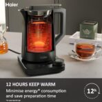 Haier Series 7 Smart Kettle, 1.3L, Temperature Control, LCD, 6 Programs, 3000W, Grey. (New)