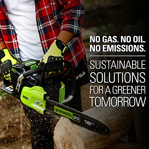 Greenworks 80V 18" Brushless Cordless Chainsaw, 2.0Ah Battery, Rapid Charger. (New)