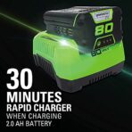 Greenworks 80V 18" Brushless Cordless Chainsaw, 2.0Ah Battery, Rapid Charger. (New)