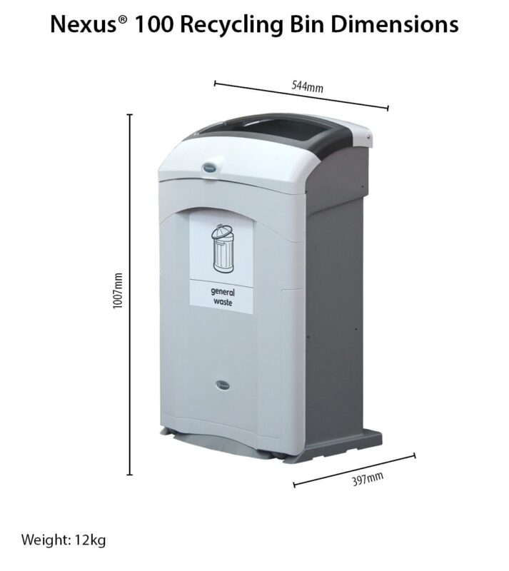 Glasdon Nexus 100 Duo Bin, 2 x 50L, Indoor Recycling Station, Slim Design. (New)