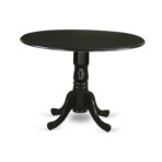 East West Furniture 5-Piece Dining Set: Round Dropleaf Table, 4 Chairs (New)