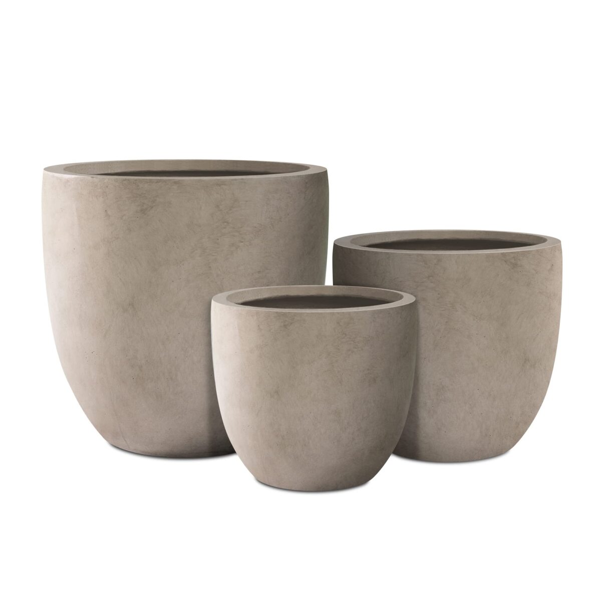 Kante 3-Piece Concrete Planters Set: 20", 16.5", 13.4" with Drainage Hole. (New)