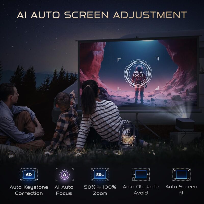 AURZEN 4K Smart Projector, Netflix, Dolby Audio, Auto Focus, WiFi, Bluetooth (New)