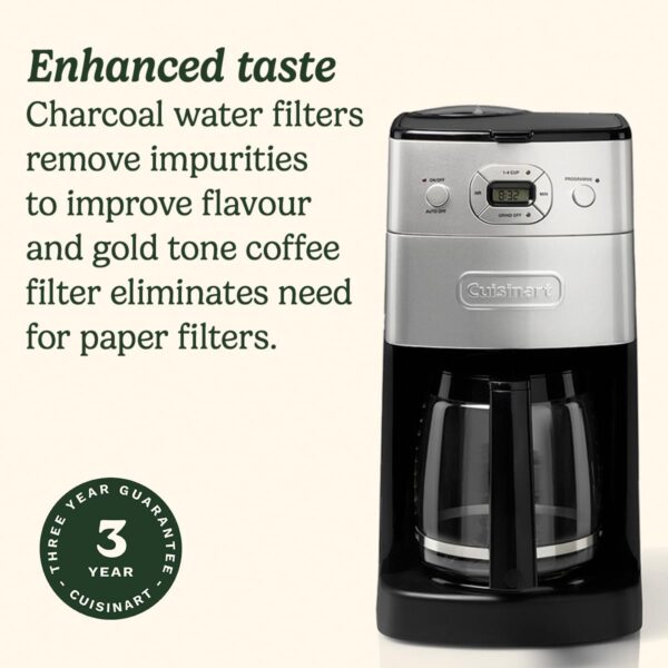 Cuisinart Bean-to-Cup Coffee Machine, 1.8L Carafe, 12 Cups, 24hr Timer (New)