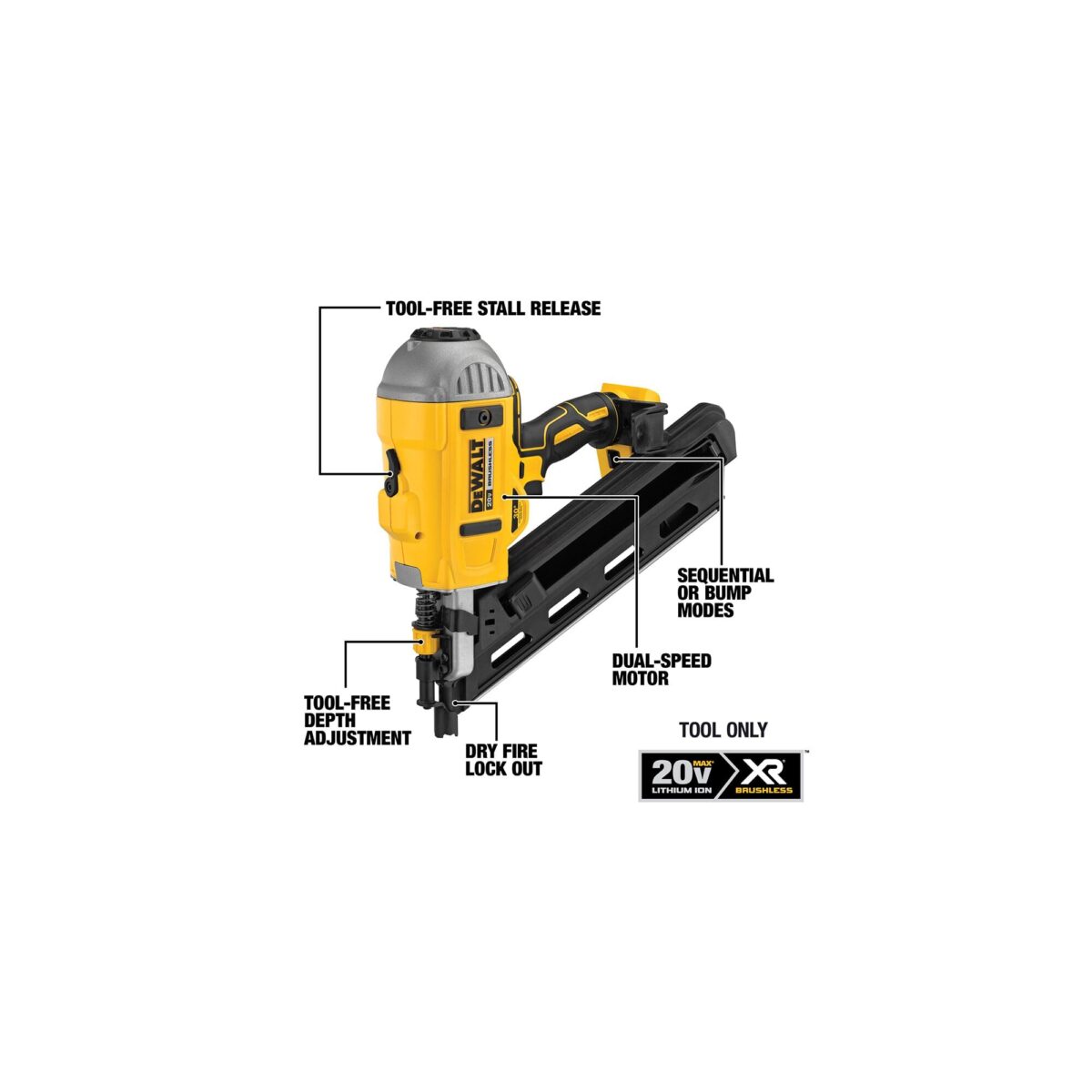 DEWALT 20V MAX XR Framing Nailer, Dual Speed, Bare Tool Only (DCN692B) (New)