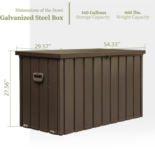 160 Gallon Waterproof Outdoor Storage Deck Box (Dark Brown) (New)